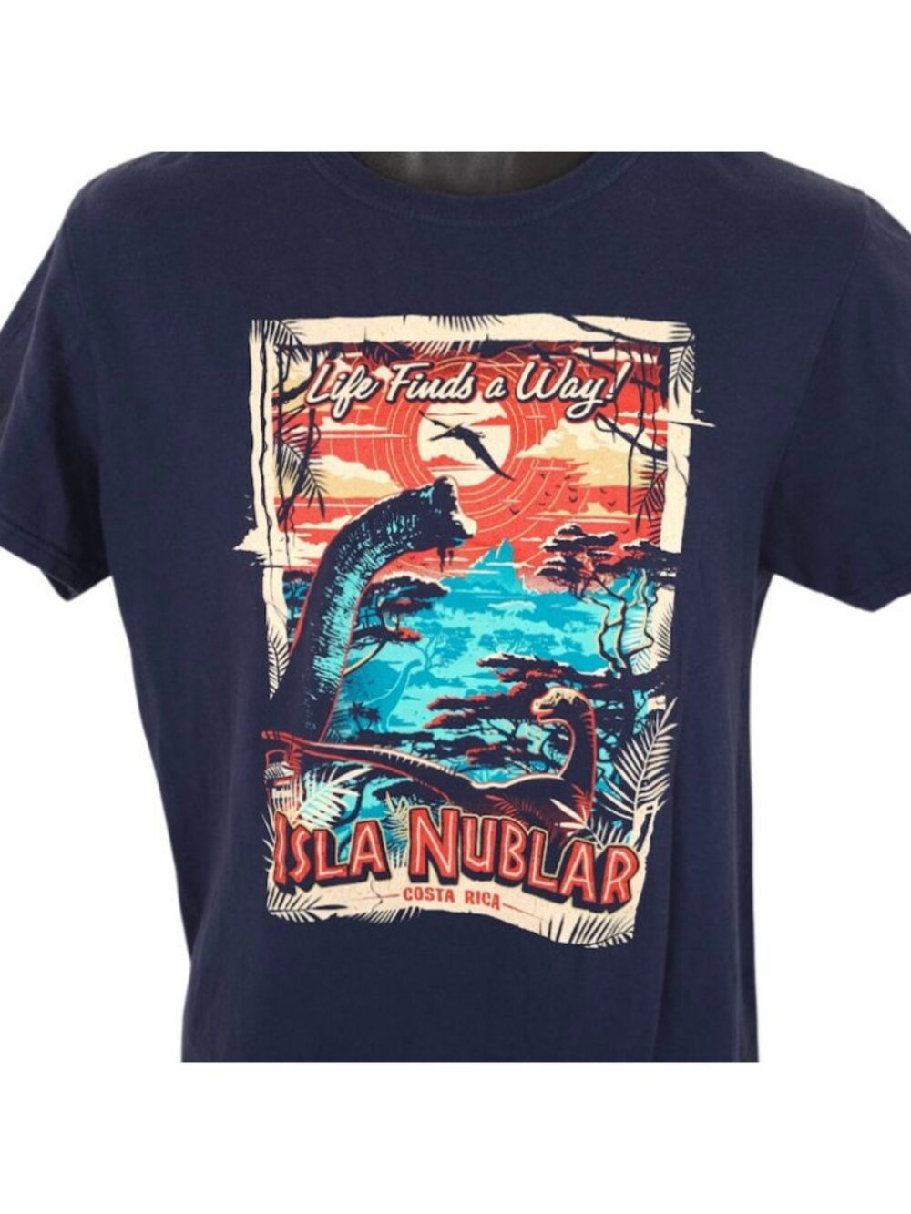 Isla Nublar Costa Rica T Shirt Mens Size Medium Jurassic Park Life Finds A Way